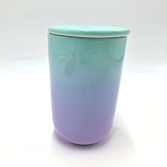 Davids Tea Nordic Mug with Lid Turquoise and Purple Ombre No Infuser Small Mark - Picture 4 of 10